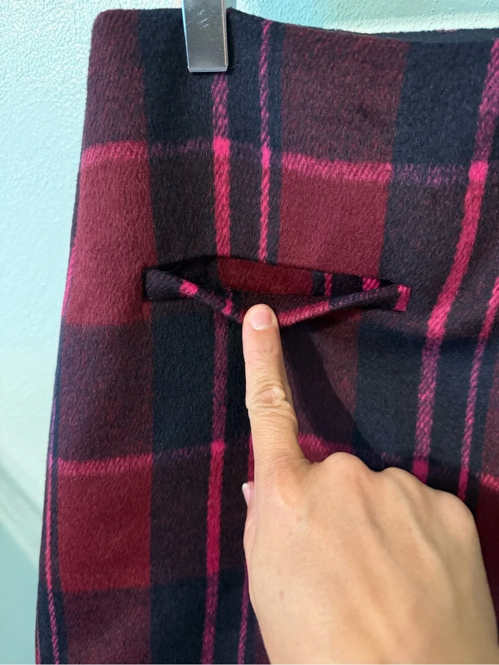 NWT LOFT Plaid Tartan Wool Blend Mini Skirt Red Pink Navy Size 6 Women